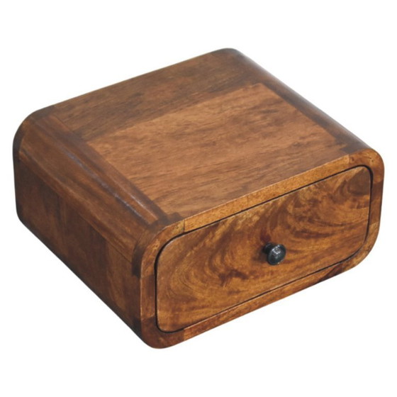 Image 1 of Armario de pared compacto fabricado en madera de mango con acabado en madera de castaño.