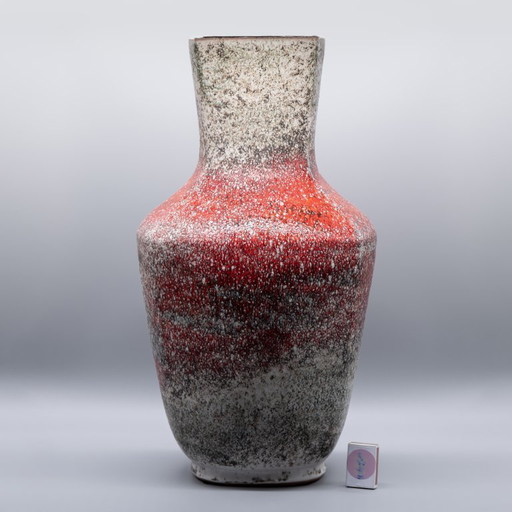 Karlsruher Majolika Monumental Abstract Ceramic Floor Vase by Fridegard Glatzle W. Germany