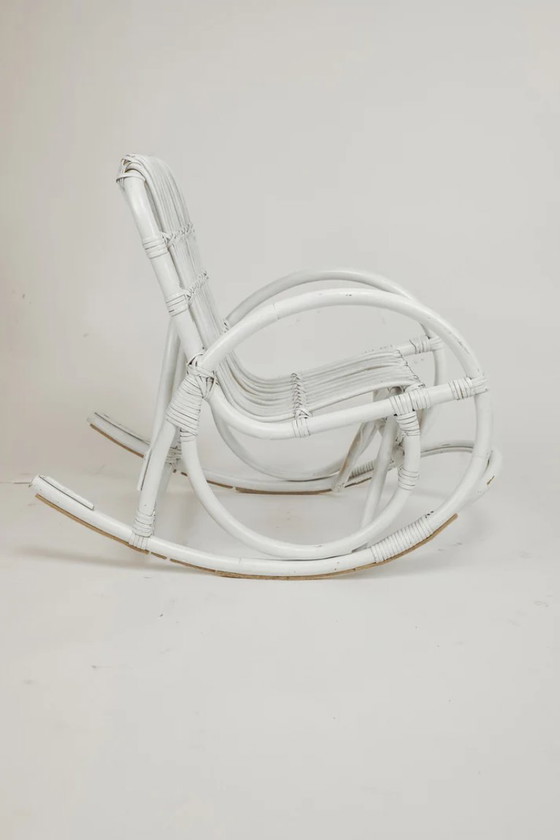 Image 1 of Vintage rattan/bamboo children's rocking chair