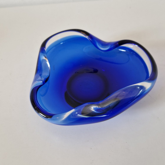 Image 1 of Murano Vintage bol bleu cobalt bol MCM cendrier
