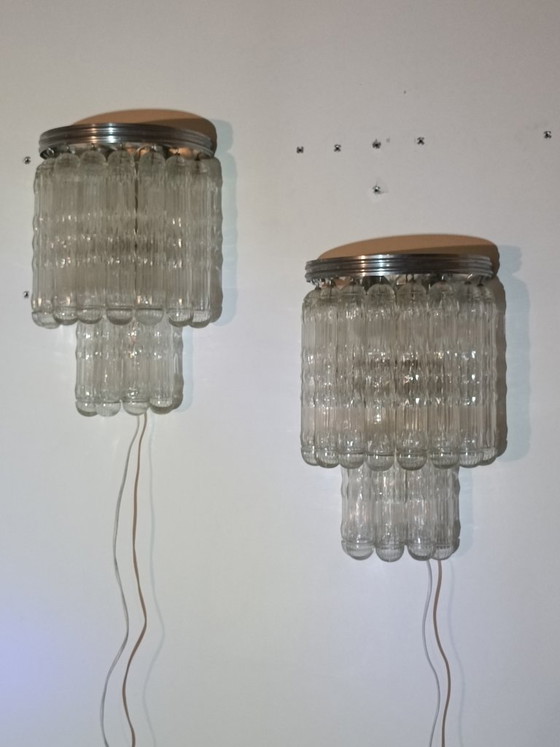 Image 1 of Set von Murano-Glas-Leuchten von Venini, 1970er Jahre