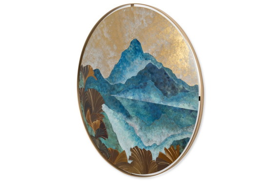 Image 1 of Panel de marquetería de latón oxidado. Contemporáneo.