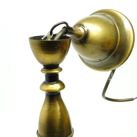 Mid-Century Modern Pendant Lamp From Polam, 1970s – Glass, Metal (photo 4 of 9)