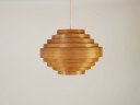 Wooden pendant lamp Hans Agne Jackobsson style 60s vintage design