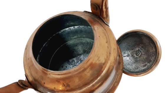 Image 1 of Vintage copper kettle/teapot with a wooden handle
