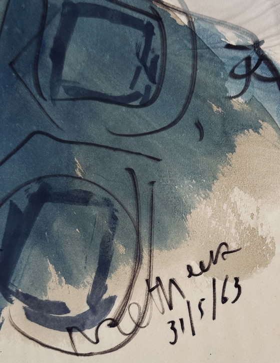 Image 1 of Robert Detheux, dipinto raro del 1963