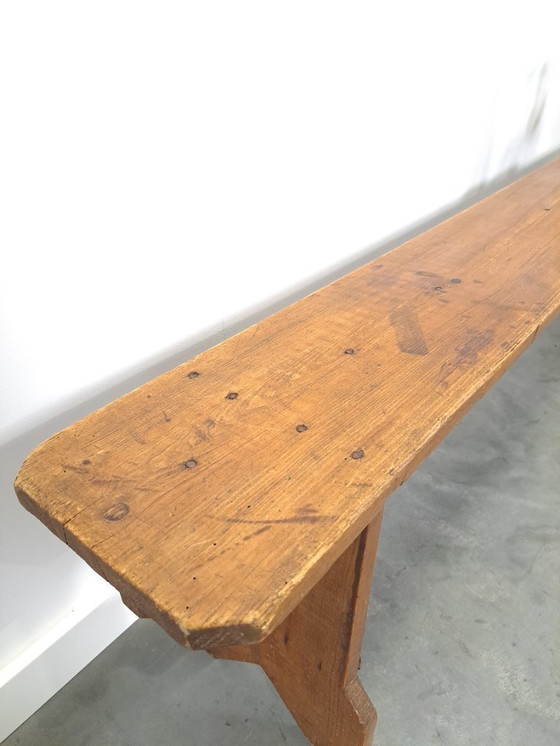 Image 1 of Old brocante wooden bench from France