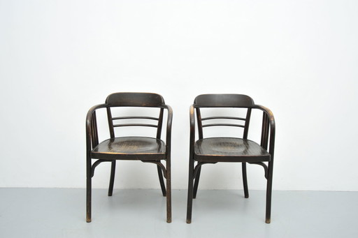 2x Jacob & Josef Kohn chaises en bois courbé
