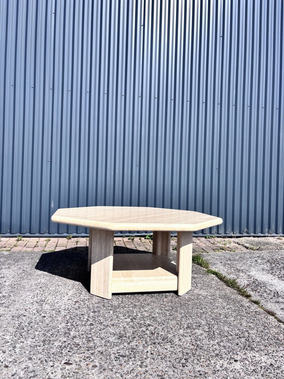 Image 1 of Table de salon vintage en travertin