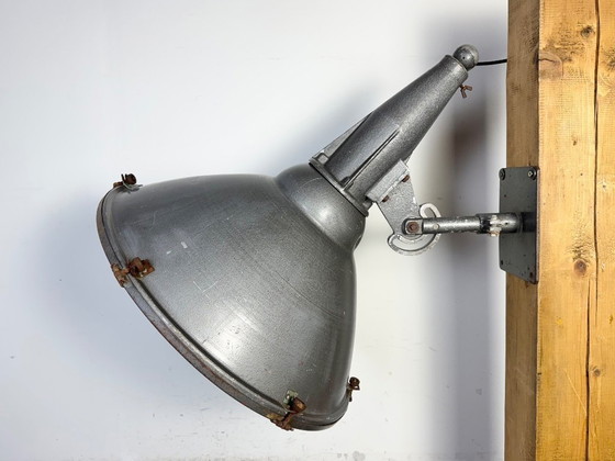 Image 1 of Large Vintage Industrial Aluminium Factory Wall Spotlight, 1970s