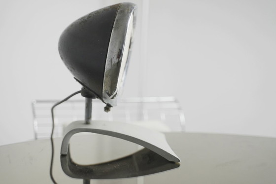 Image 1 of Lampada industriale vintage di Vogel, lampada da lavoro cromata regolabile olandese, illuminazione da studio AV