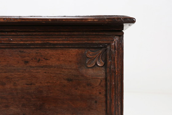 Image 1 of Large 18th Century Carved Oak Chest Linen Trunk, France