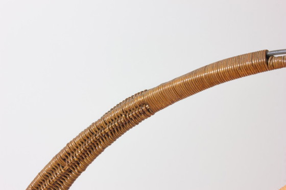 Image 1 of Lampe à arc italienne en rotin