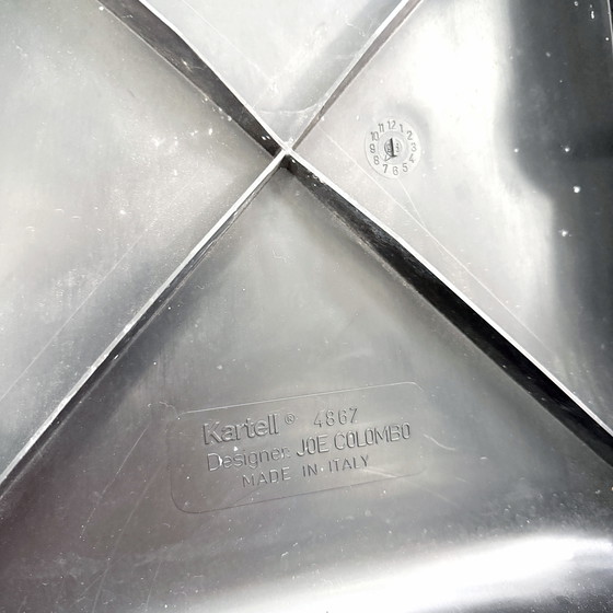 Image 1 of Set di 4 sedie Universale modello 4867 nere di Joe Colombo per Kartell, anni &#39;70