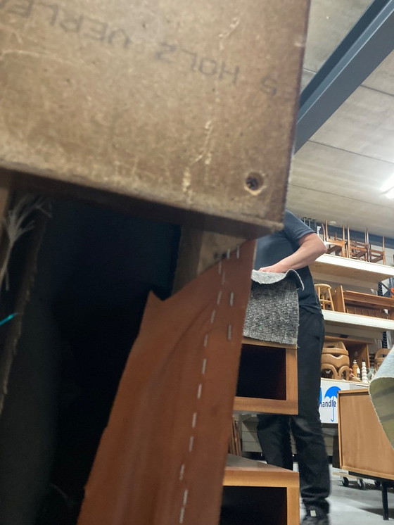 Image 1 of Indrukwekkend paar Art Deco leren fauteuils. 1940s.