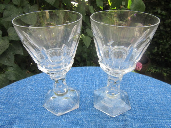 Image 1 of 2 copas de vino antiguas Val St Lambert VSL Royal 172 - altura 17,2 cm
