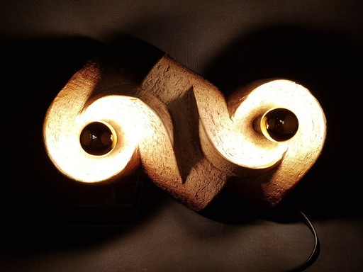 Vintage Brutalist Chamotte Klei Wandlamp - Mid-Century Modern Keramiek (Jaren '60/'70) 2 lamps