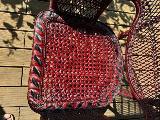 Image 1 of Vintage rotan pauwenstoel, jaren 70