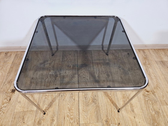 Mid-Century Modern Salontafel in chroom en rookglas, Italië, jaren 70 – Koffietafelboeken, Chrome (photo 19 of 19)