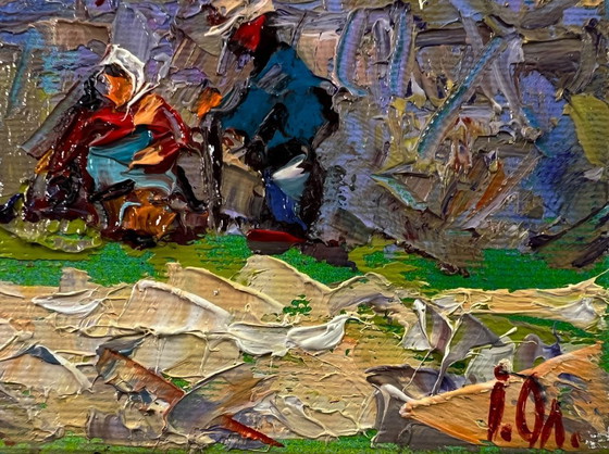 Original Oil Painting Rural Spring Landscape Village Memory – Paintings & Drawings, Canvas (photo 5 of 8)