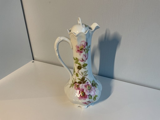 Vintage porcelain chocolate pot with lid (Limoges)