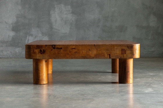 Image 1 of Brutalist Pine Low Coffee Table, France, 1960s