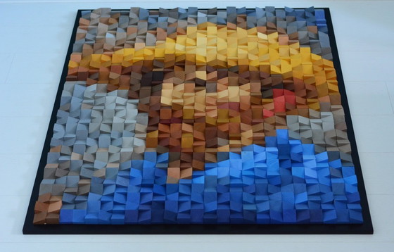 Image 1 of Van Gogh in Pixels – Wooden Mosaic Portrait
