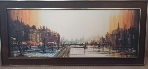 Ingelijste Cafe Quai kunstdruk van Ronald Folland