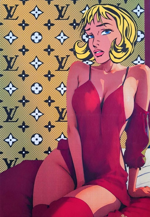 TUSHI KUNI - Pop Art francese - Litografia d'artista incorniciata