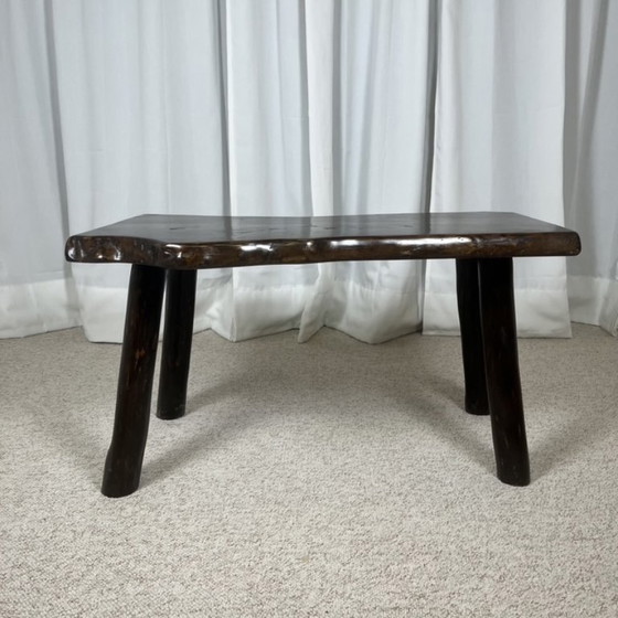 Image 1 of Mesa de centro rústica de madera maciza, estilo Wabi-Sabi, década de 1970.