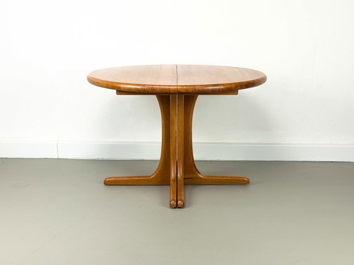 Danish Round Teak Dining Table with Extensions