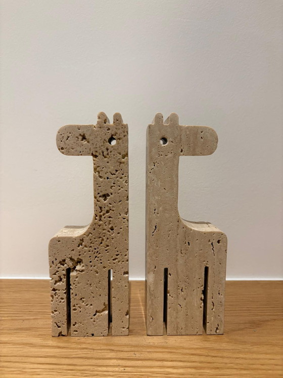 Image 1 of Coppia di giraffe in travertino, Fratelli Mannelli, Italia, anni '70