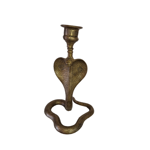 Vintage brass cobra candlestick