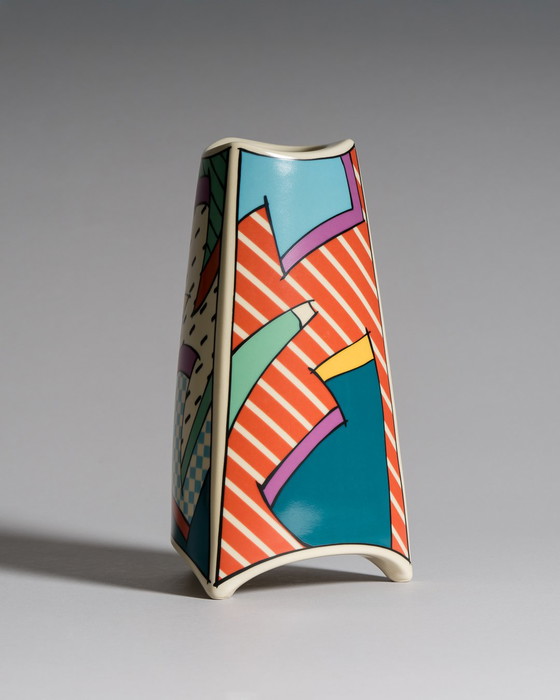 Image 1 of Dorothy Hafner for Rosenthal, “Flash” Vase Duo with Matching Ashtray, Germany, 1980s