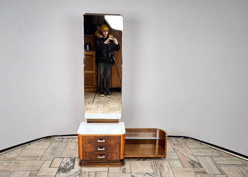 Vintage Art Déco Vanity, by Jindřich Halabala, 1940s Czechoslovakia