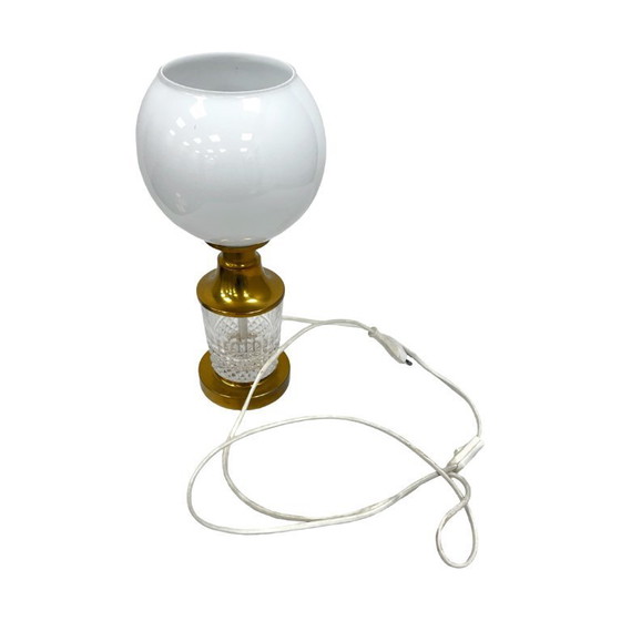 Image 1 of AKA Leuchten – Tischleuchte aus Kristall und Messing, Deutschland, 1970er Jahre, Mid-Century Modern