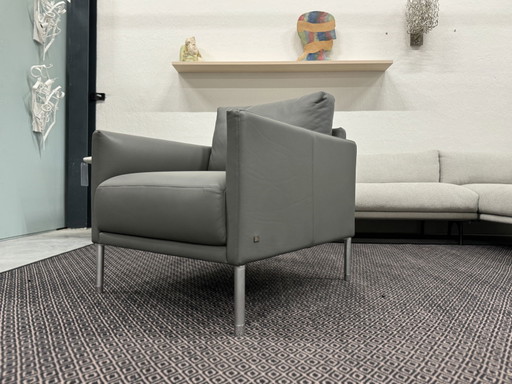 Rolf Benz Cara fauteuil grijs leer