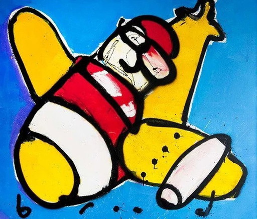 Herman Brood--Color giclee Red Baron (on canvas)