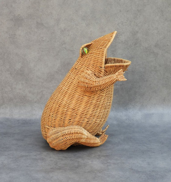 Panier Grenouille en Osier Français Olivier Cajan, circa 1970 – Porte-revues, Glass (photo 2 of 9)