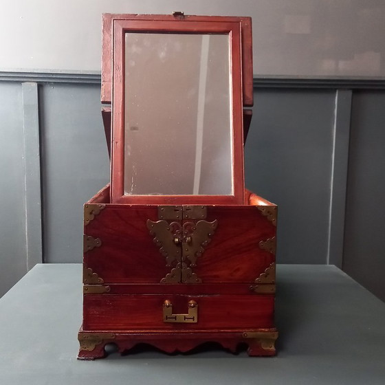 Image 1 of 19th Century Campaign Shaving Mirror