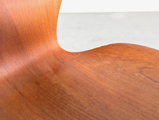 Image 1 of Set van 4 3107 Midcentury stoelen Fritz Hansen Arne Jacobsen Teak