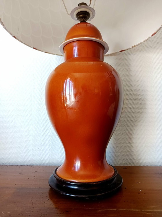 Image 1 of Limoges porcelain lamp by Mergey and Art Deco lampshade