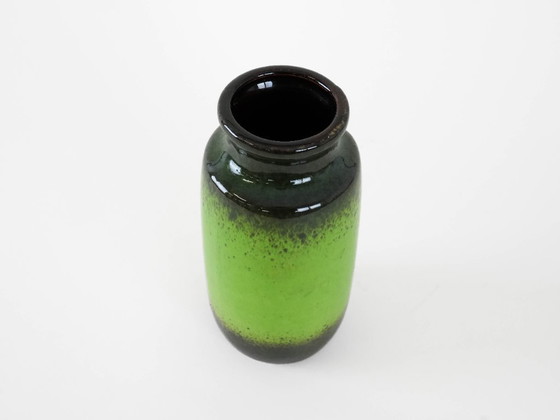 Image 1 of Grüne Keramikvase, deutsches Design, 1970er Jahre, hergestellt in Deutschland