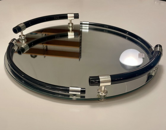 Image 1 of edles Spiegeltablett versilbert con plexiglás Griffen Brass Milano