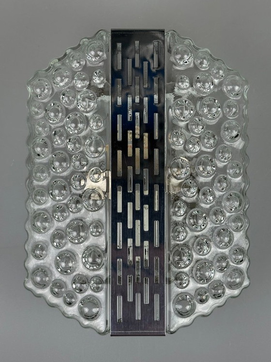 Image 1 of 60s 70s Bubble Wall Lamp Chrome & Glass Space Age by Hustadt Leuchten