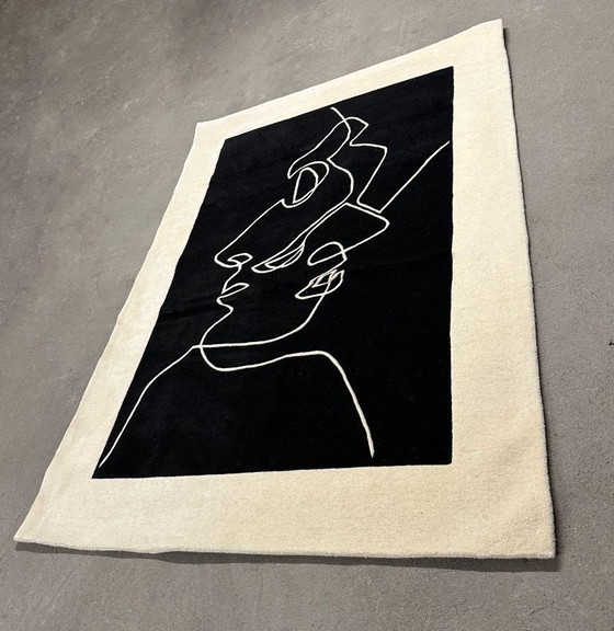 Image 1 of Handwoven rectangular Scandinavian wool rug