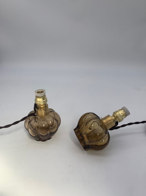 Image 1 of Paar Murano glazen tafellampen van Seguso