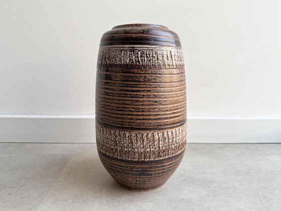 1x Grote Vintage Bruin Keramiek 250 25 Vaas - W. Germany – Vazen, Ceramic (photo 6 of 6)