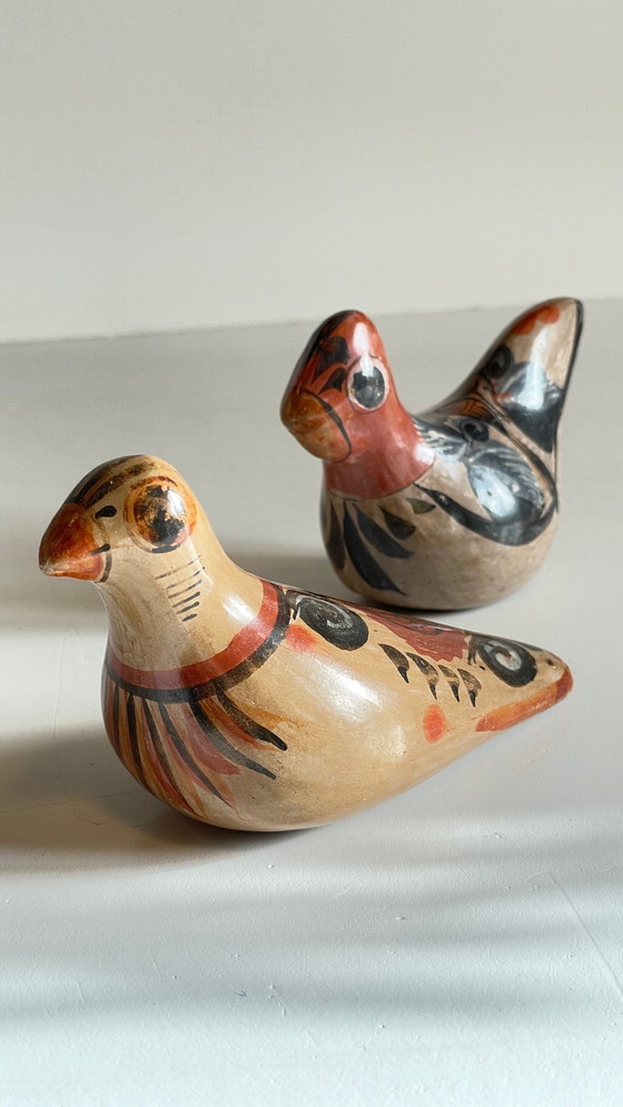 Image 1 of Couple Bird Ceramic Handmade Mexico Vintage