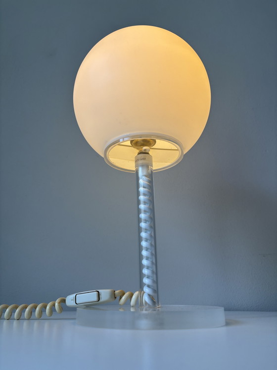 Harco Loor Table Desk Lamp With Perspex Frame & Glass Bowl, 1960s – Table lamps, Plastic (photo 2 of 11)